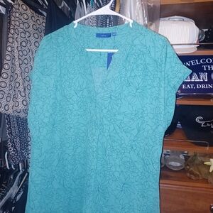Apt. 9 Women's Teal/blue Floral Top
